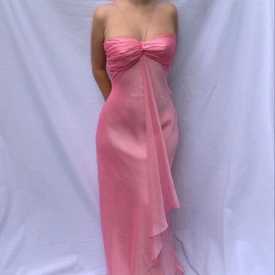 Pink Long Prom Dresses Sweet Formal Party Dress