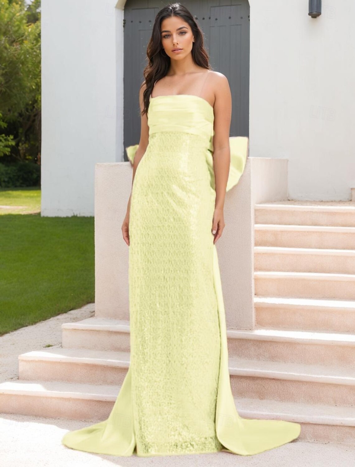 PInk Dress Evening Sequin Beaded Gown Elegant Dress Formal Wedding Floor Length Sleeveless Off Shoulder Satin with Bow