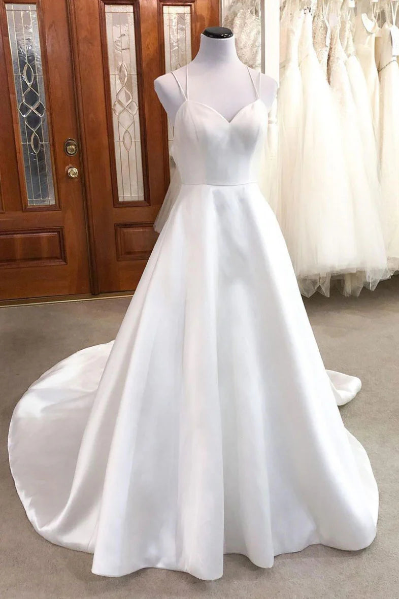 White off shoulder satin tea length prom dress white evening dress
