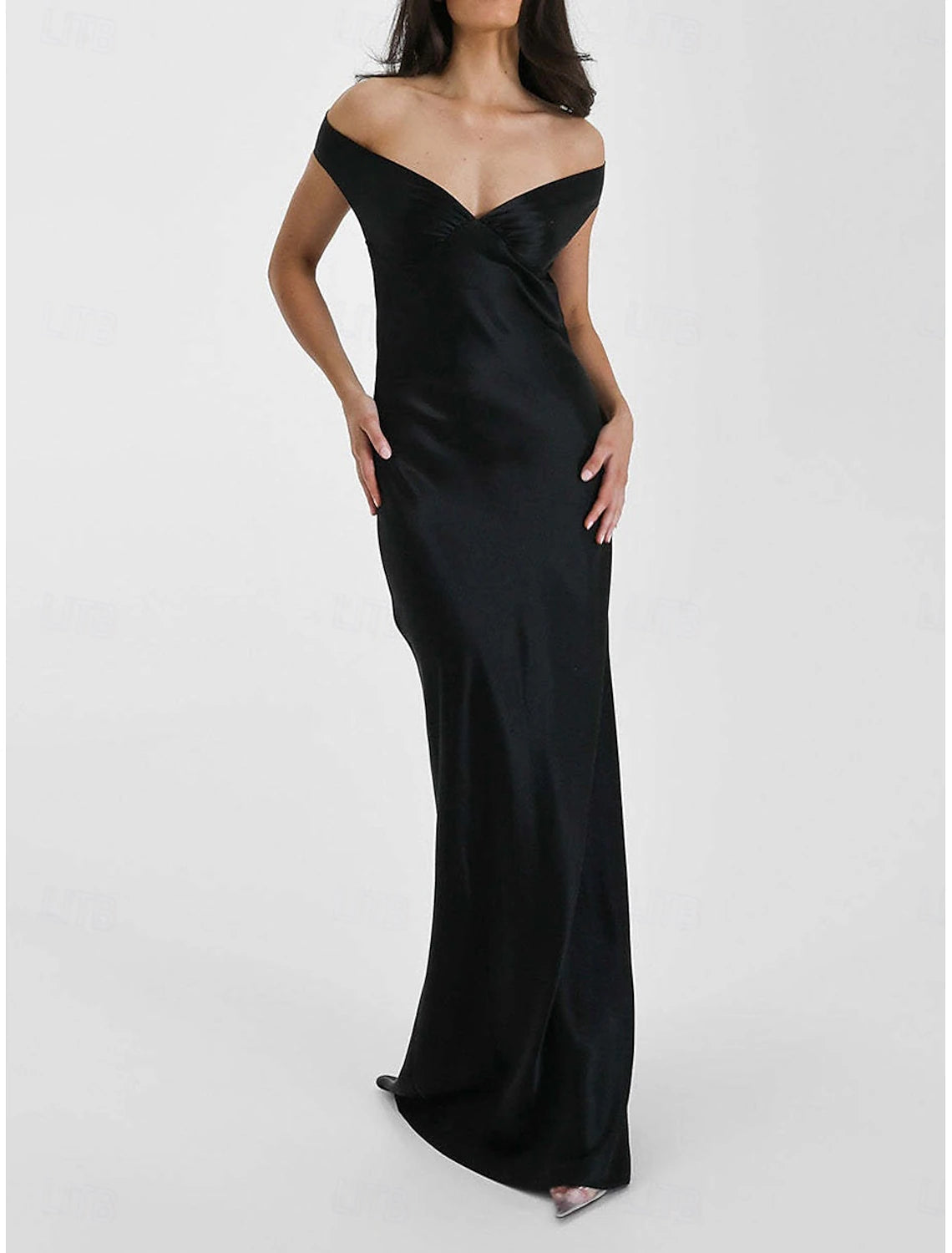 Yellow Dress Mermaid  Trumpet Party Dresses Elegant Dress Wedding Wedding Guest Floor Length Sleeveless Off Shoulder Backless with Ruched