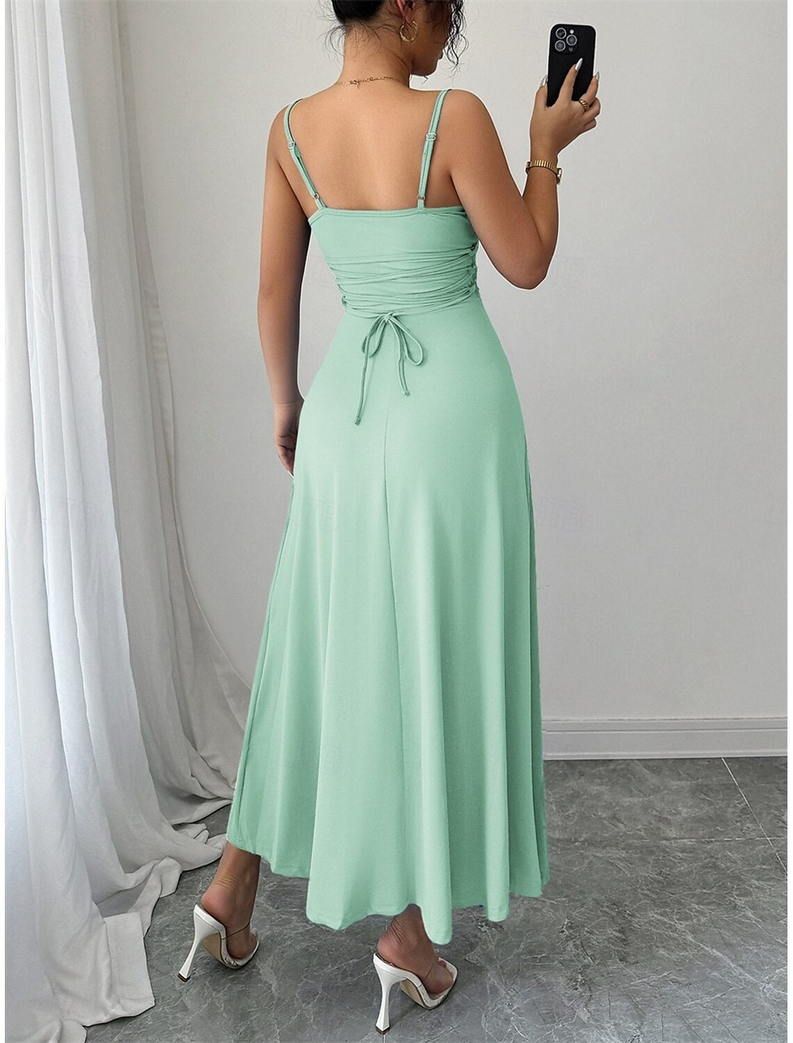 A-Line Quinceanera Dresses Elegant Dress Formal Wedding Ankle Length Sleeveless Sweetheart Satin Backless with Ruched