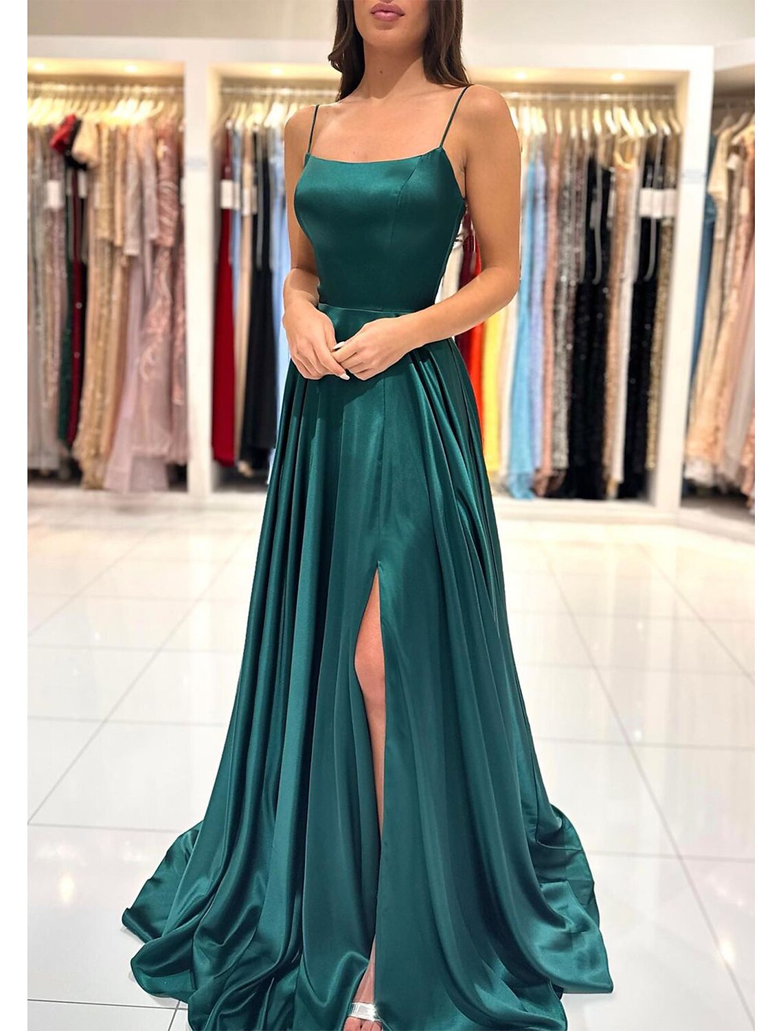 A-Line Wedding Guest Chrismas Dress Sexy Dress Wedding Guest Prom Sweep / Brush Train Sleeveless One Shoulder with Pleats Slit dress to impress