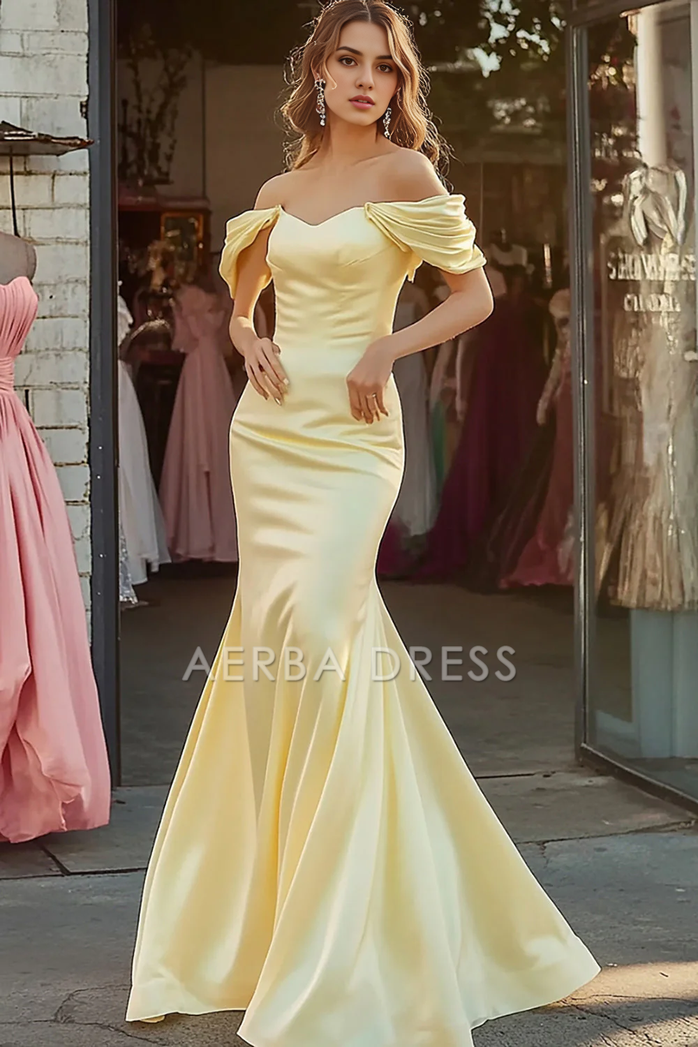 DingJiDress High Quality Dress Satin Mermaid Sweetheart Off The Shoulder Elegant Long Prom Dress