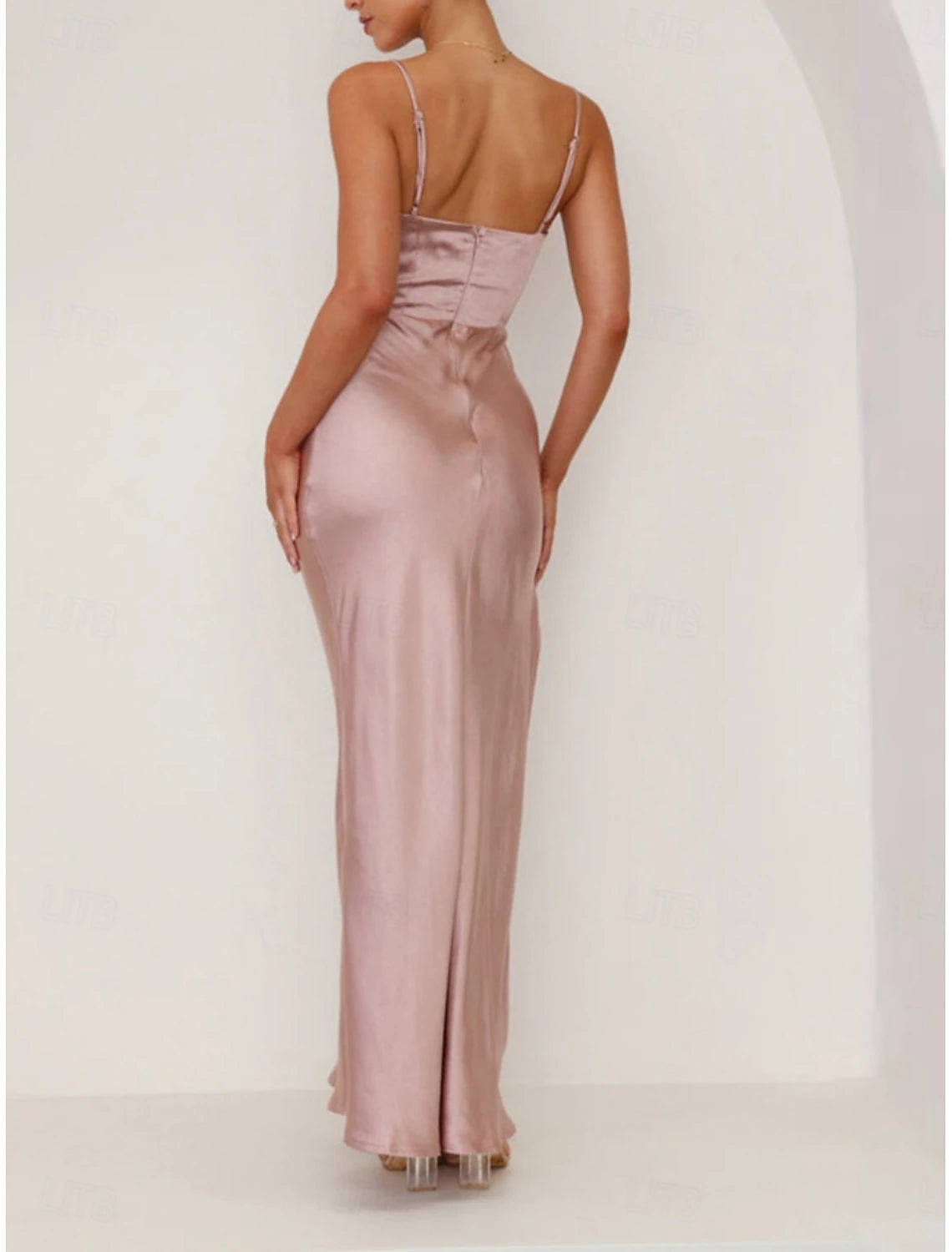 Women's Maxi Dress Party Dress Satin Dress Elegant Sexy Formal Party Wedding Guest Engagement Regular Fit Plain Sleeveless Crew Neck Black Pink Blue Green Summer Spring Fall