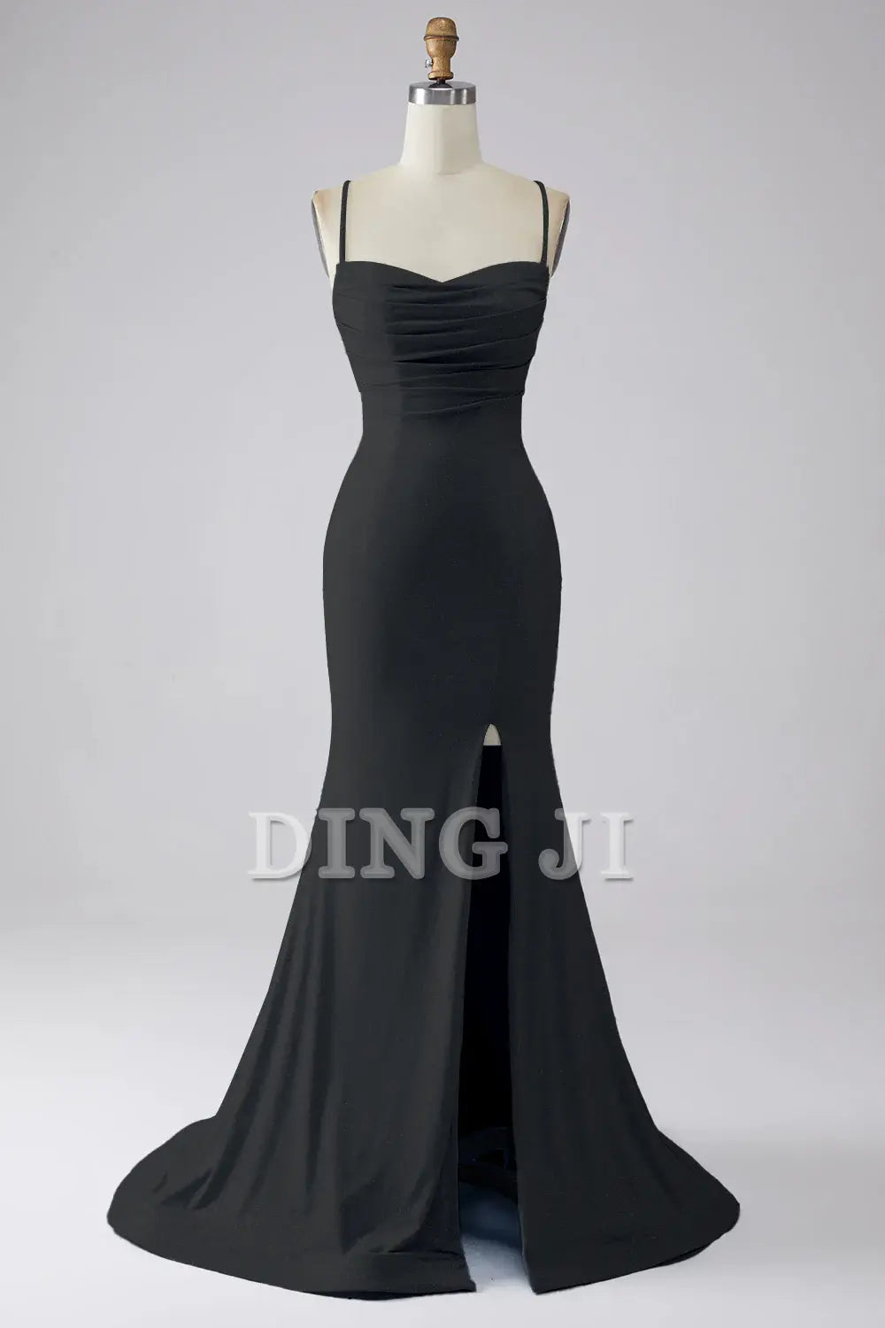DingJiDress Prom Dress Sparkly Mermaid Spaghetti Straps Backless Side Fork Long Formal Women's Dresses Wedding Guests Dresses