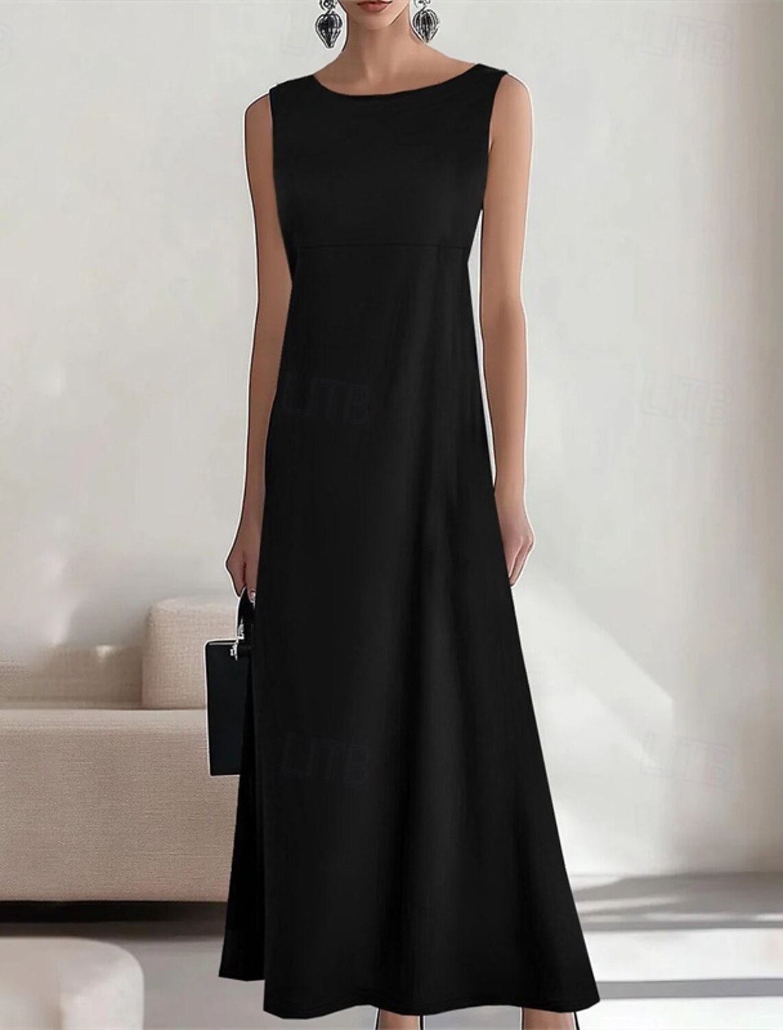 Women's Long Dress Maxi Dress Casual Dress Summer Dress Fashion Outdoor Party Holiday Regular Fit Plain Sleeveless Crew Neck Black Wine Blue Summer