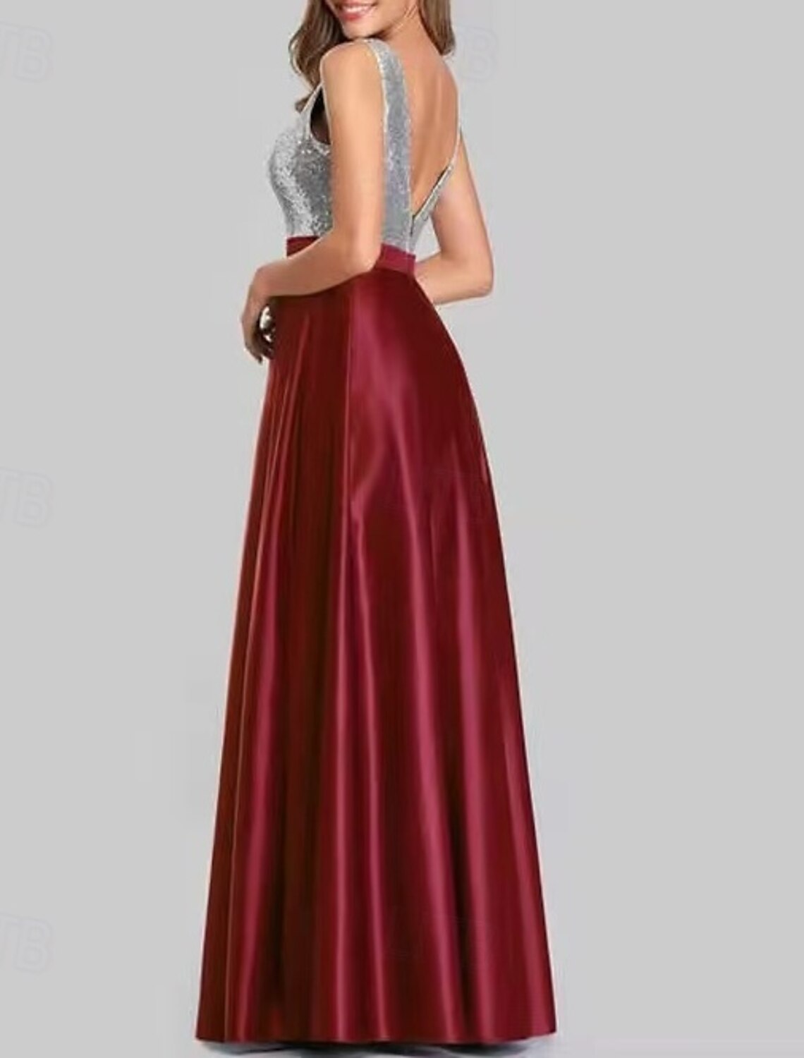 A-Line Evening Gown Party Dress Evening Party Black Tie Gala Floor Length Sleeveless V Neck Belt / Sash Cotton Backless V Back with Glitter Sequin
