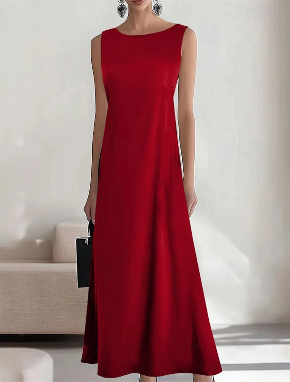 Women's Long Dress Maxi Dress Casual Dress Summer Dress Fashion Outdoor Party Holiday Regular Fit Plain Sleeveless Crew Neck Black Wine Blue Summer