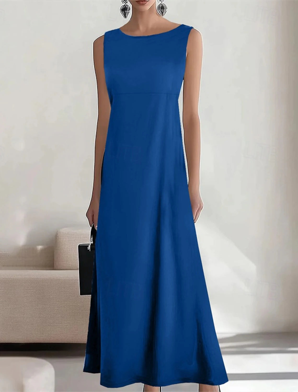 Women's Long Dress Maxi Dress Casual Dress Summer Dress Fashion Outdoor Party Holiday Regular Fit Plain Sleeveless Crew Neck Black Wine Blue Summer