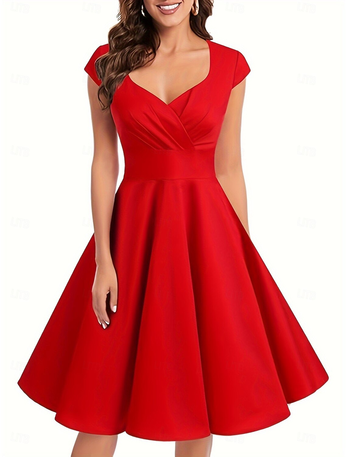 A-Line Evening Gown Mother Of The Bride Dress Formal Knee Length Long Sleeve V Neck Belt Sash Italy Satin with Ruched&nbsp;