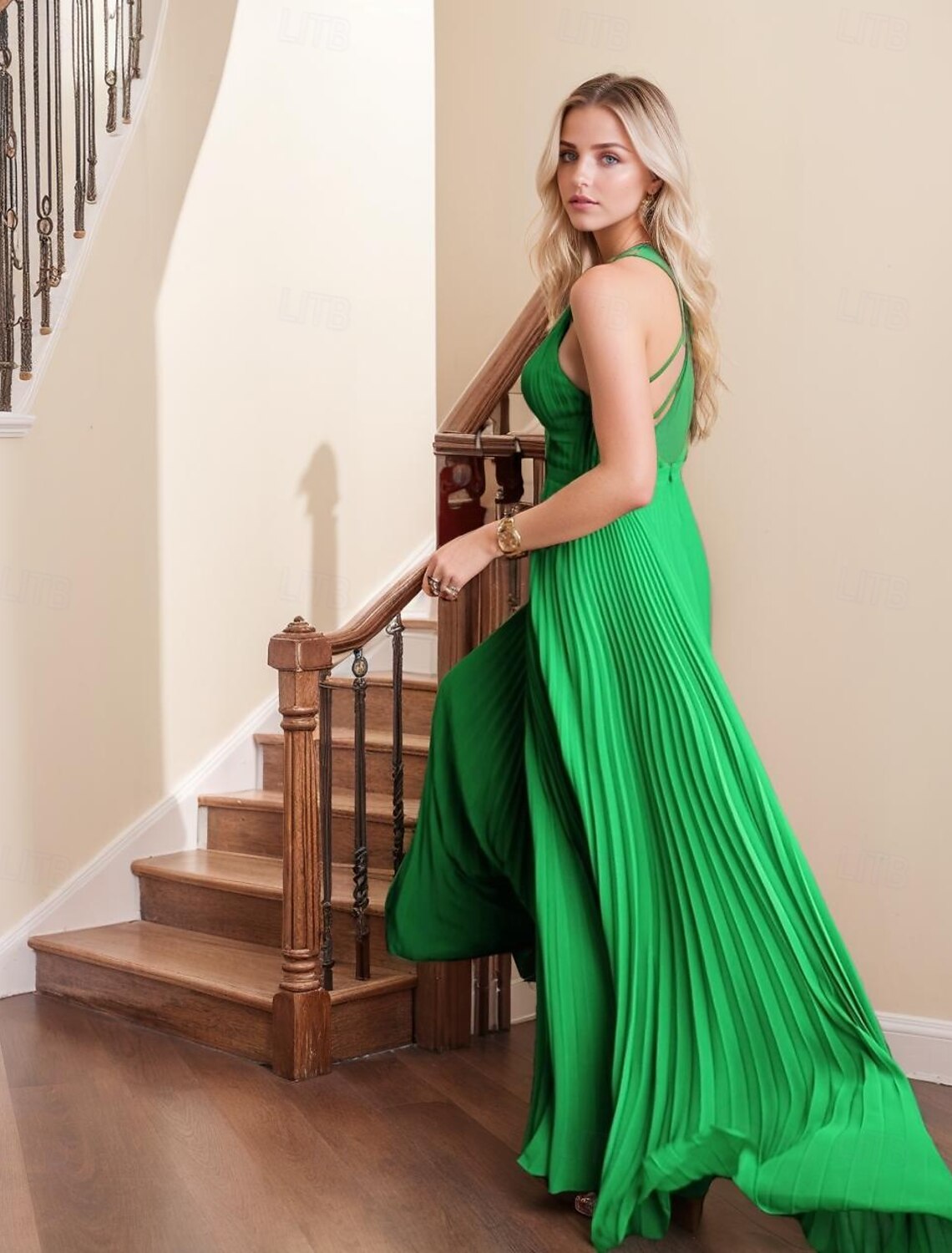 Sheath / Column Evening Gown Elegant Dress Formal Evening Party Floor Length Sleeveless V Neck Stretch Chiffon with Pleats