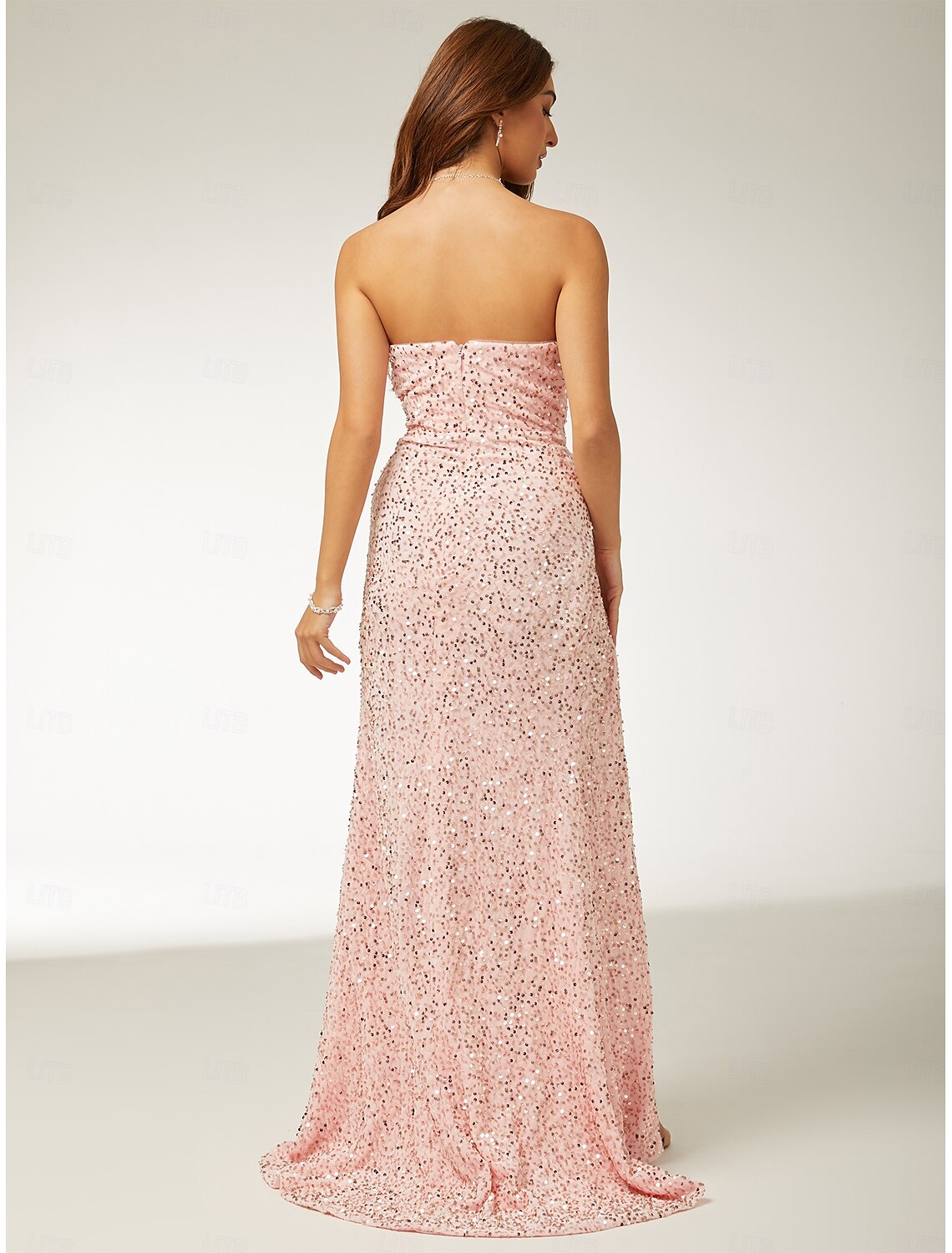 Sheath / Column Prom Dresses Beach Wedding Elegant Dress Formal Prom Floor Length Sleeveless Strapless Sequined with Glitter Sequin