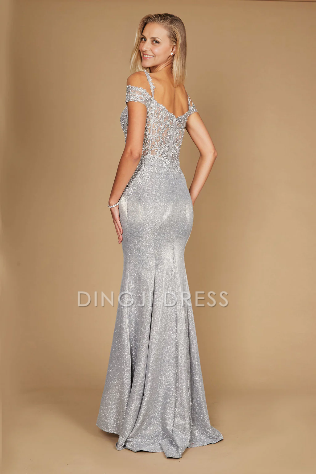 DingJiDress Evening Dress Exquisite Mermaid Off Shoulder Lace Applique Fashion Mother Of The Bride Dress
