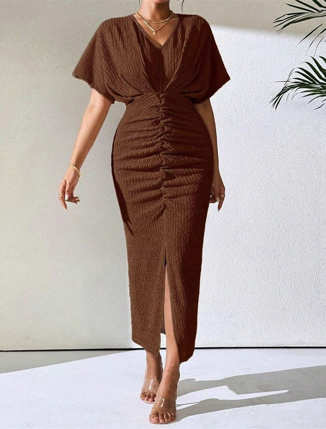 Women's Midi Dress Party Dress Summer Dress Fashion Classic Modern Outdoor Vacation Holiday Regular Fit Plain Sleeveless V Neck Black Brown Apricot Summer