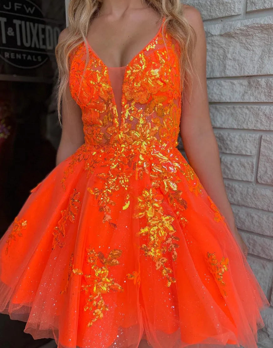 Light purple short A-line mini chiffon party dress