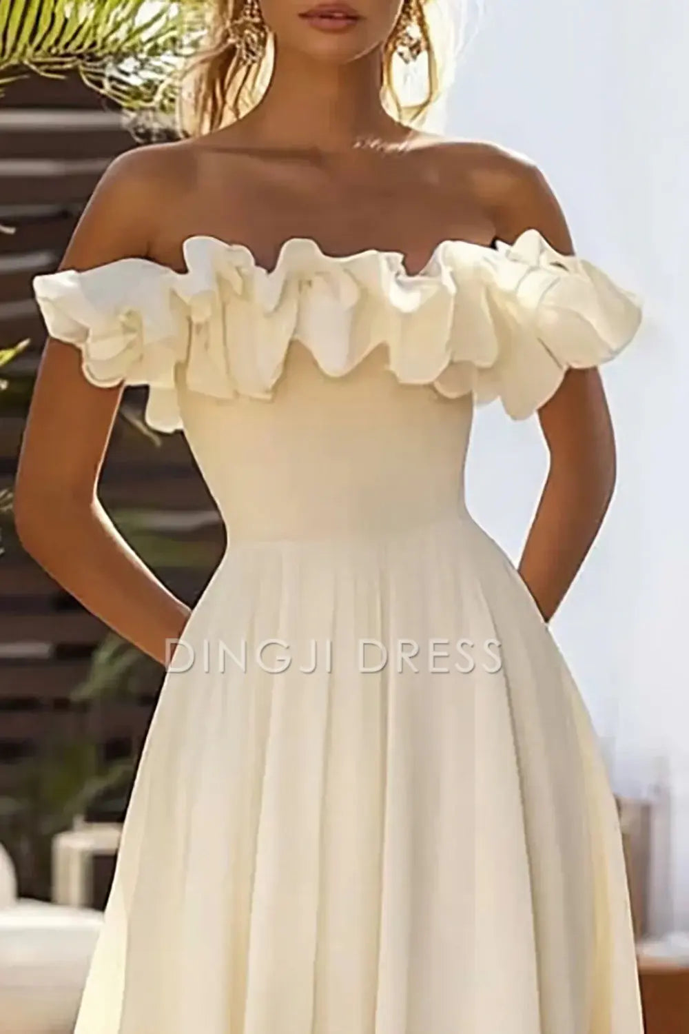 DingJiDress High Quality Dress Elegant Off The Shoulder A Line Long With Ruffles Exquisite Prom Dress