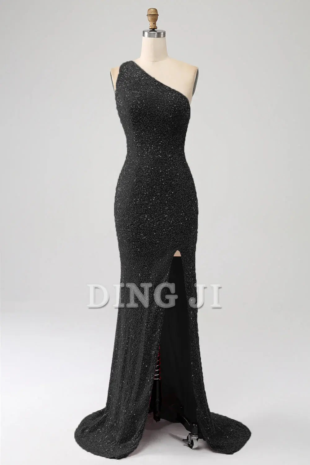 DingJiDress Prom Dress Mermaid One Shoulder Sparkly Sequins Slit Backless Luxury Charming Formal Women's Dresses Wedding Guests Dresses