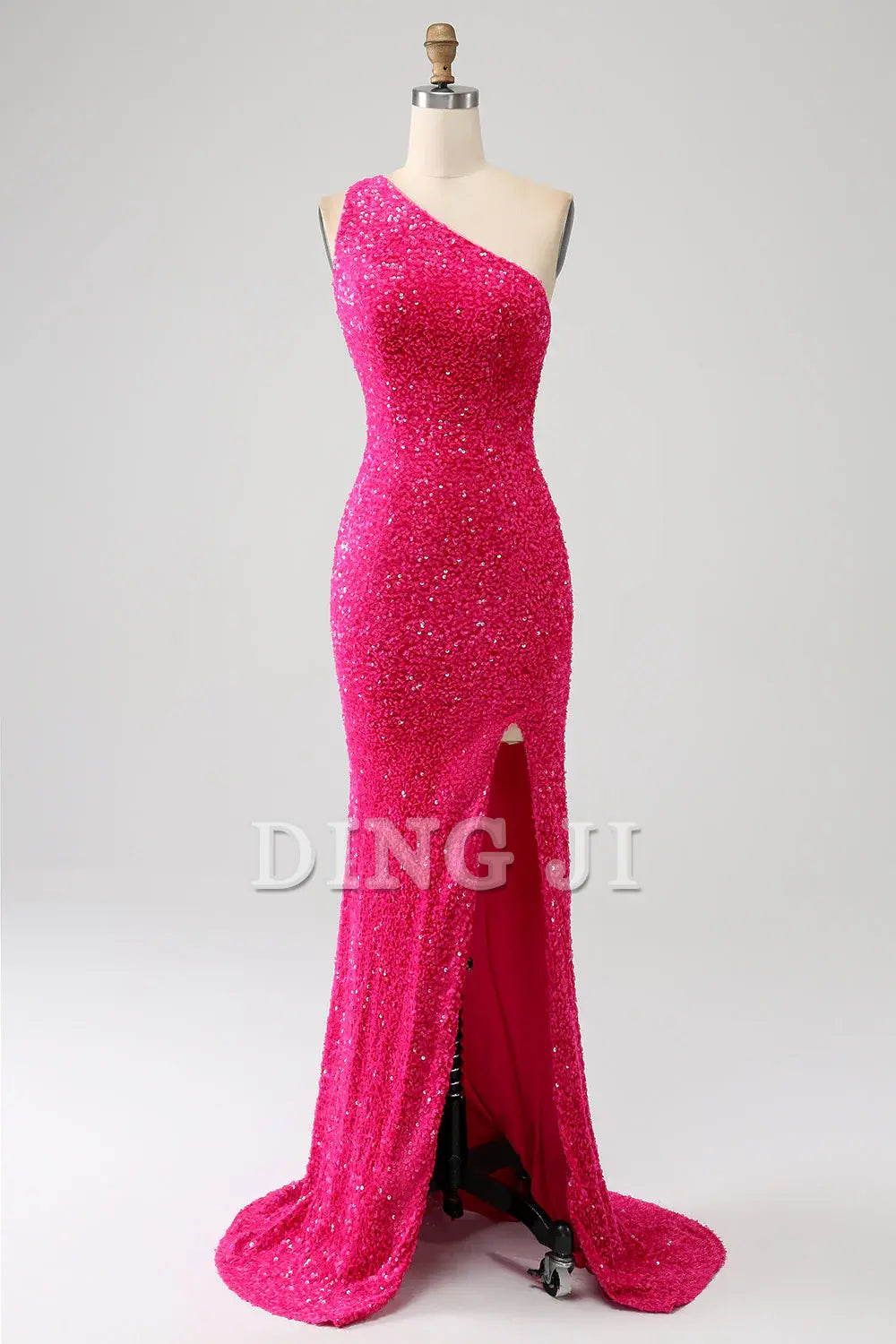 DingJiDress Prom Dress Mermaid One Shoulder Sparkly Sequins Slit Backless Luxury Charming Formal Women's Dresses Wedding Guests Dresses