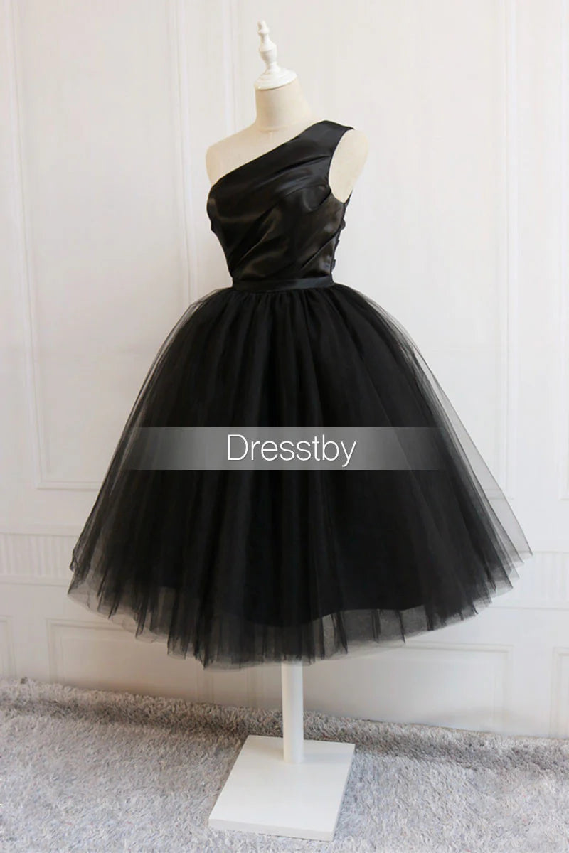 Cute black short prom dress black homecoming dress