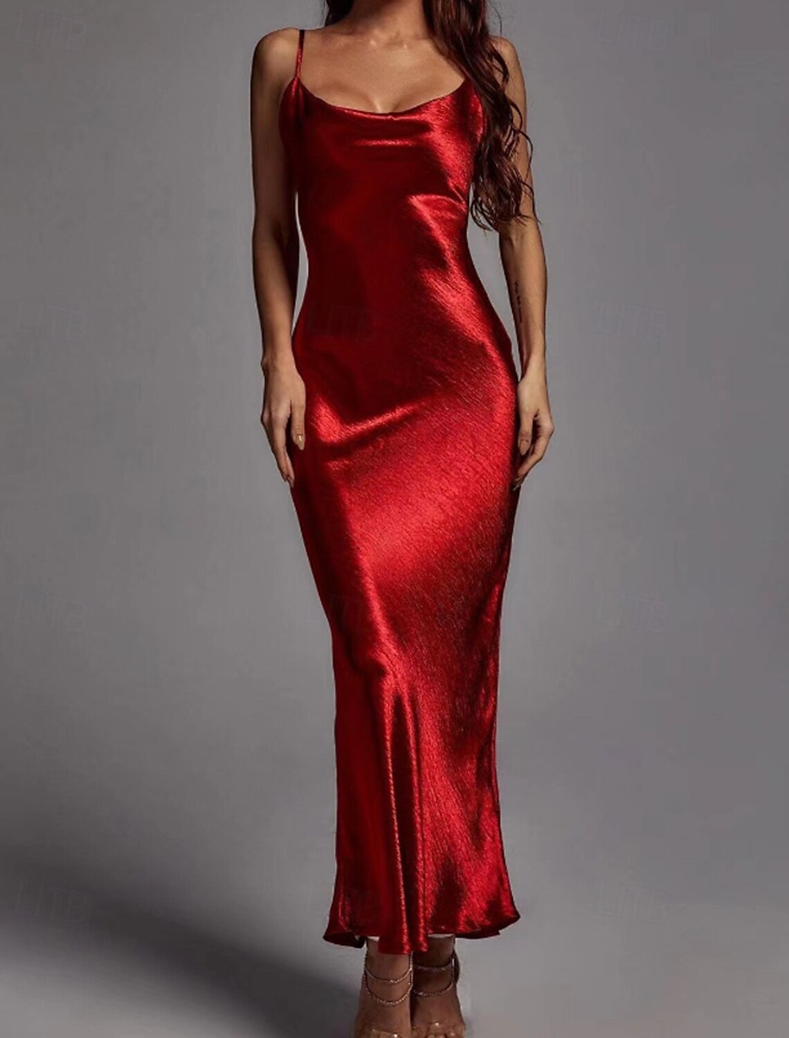 Women's Long Dress Maxi Dress Graduation Dress Party Dress Slip Dress Elegant Fashion Party Birthday Evening Party Regular Fit Plain Sleeveless Spaghetti Strap Champagne Red Summer