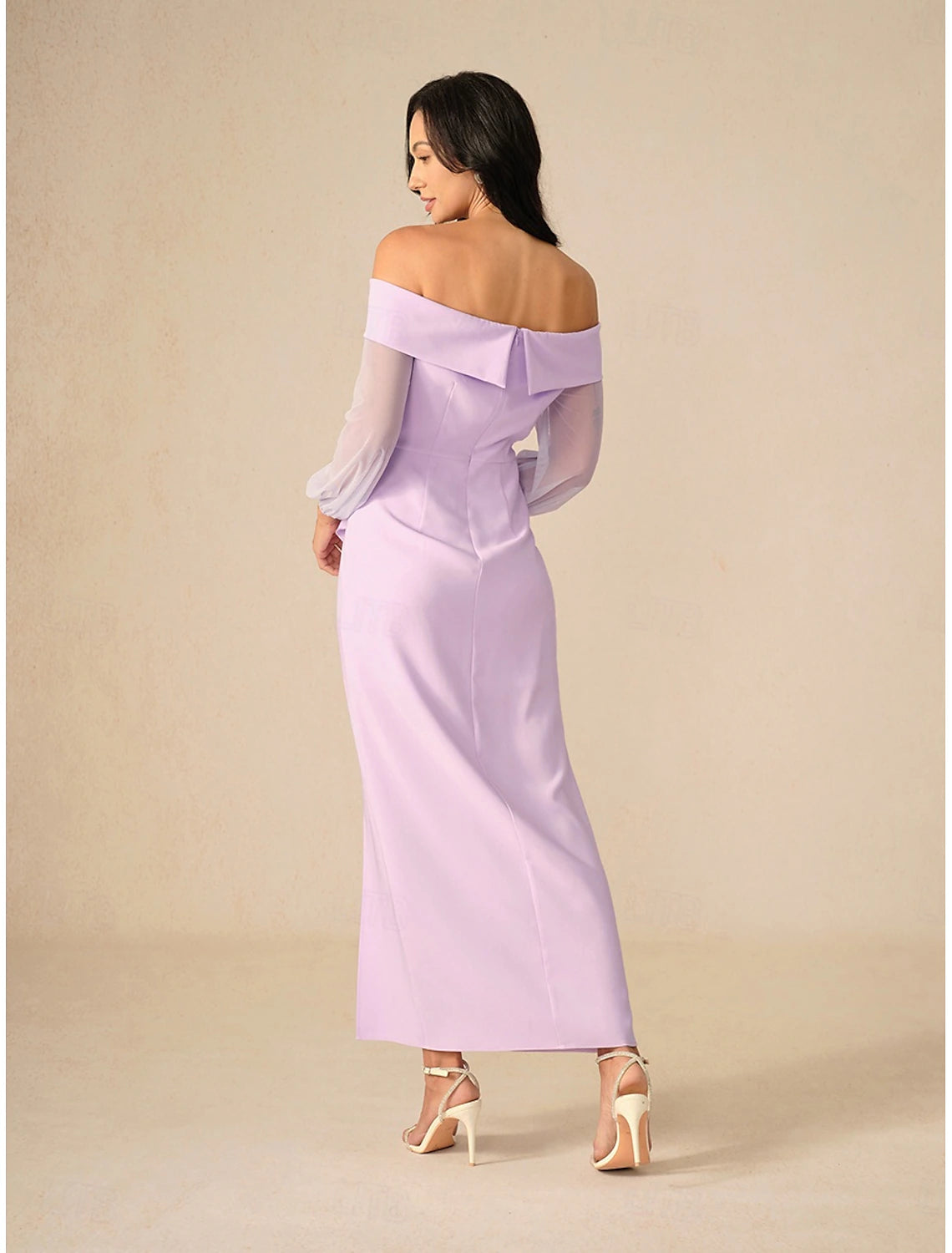 Women's Maxi Dress Cocktail Dress Bodycon Elegant Party Regular Fit Solid Color Long Sleeve Off Shoulder Light Purple Summer Spring Fall Winter
