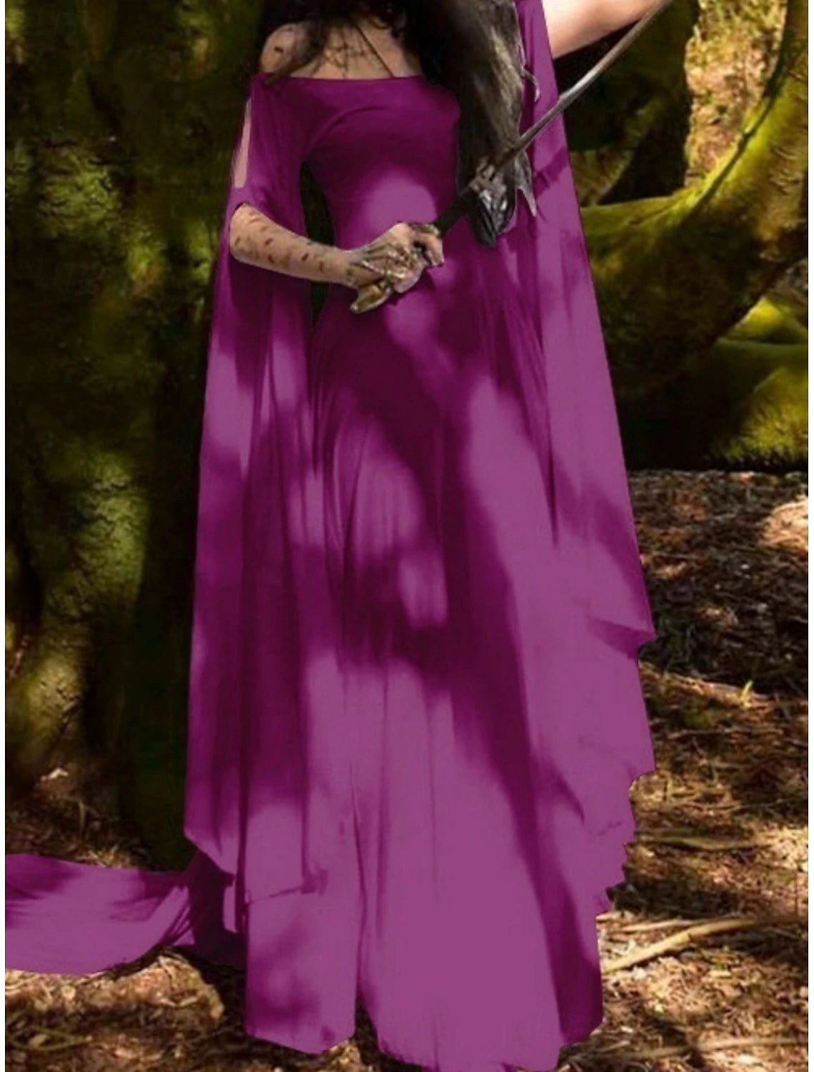 Women's Maxi Dress A Line Dress Off The Shoulder Dress Casual Party Going out Beach Regular Fit Solid Color 3/4 Length Sleeve Off Shoulder Light Blue White Purple Orange Summer