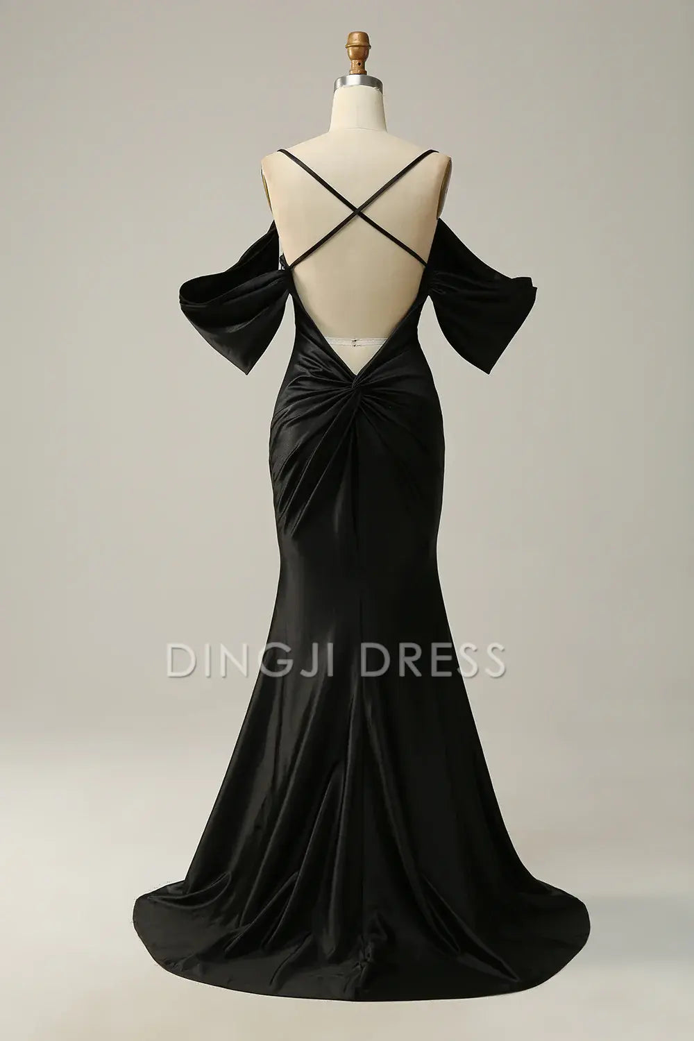 DingJiDress High Quality Dress Evening Dress Charming Mermaid Cold Shoulder Spaghetti Strap Backless Fashion Long Prom Dress