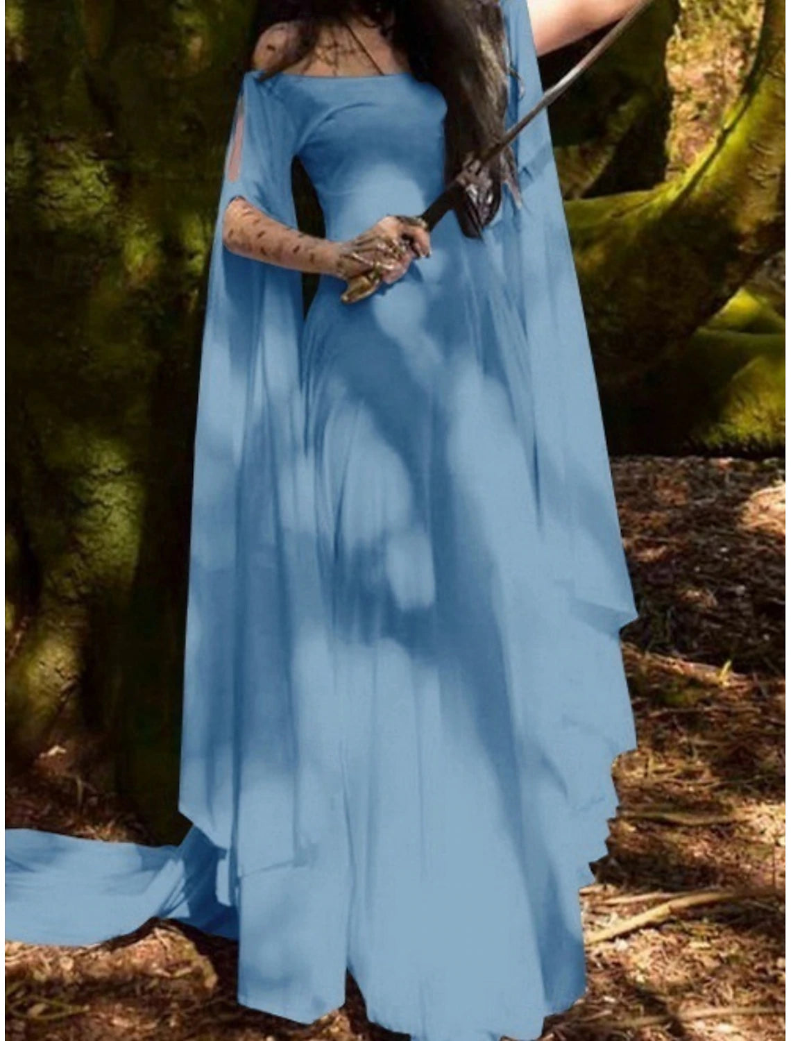 Women's Maxi Dress A Line Dress Off The Shoulder Dress Casual Party Going out Beach Regular Fit Solid Color 3/4 Length Sleeve Off Shoulder Light Blue White Purple Orange Summer