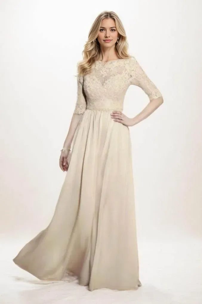 A-Line Maxi Chiffon Mother Of The Bride Dress