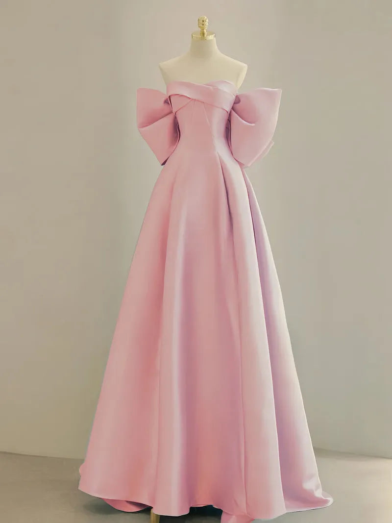 A-Line Sweetheart Neck Satin Purple Long Prom Dress Purple Evening Dress