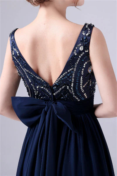 A-Line sleeveless Ankle-length Sequined beading Flower mother's dress