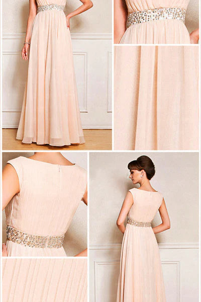 A-line short sleeves applique floor length mother's dress