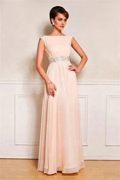 A-line short sleeves applique floor length mother's dress