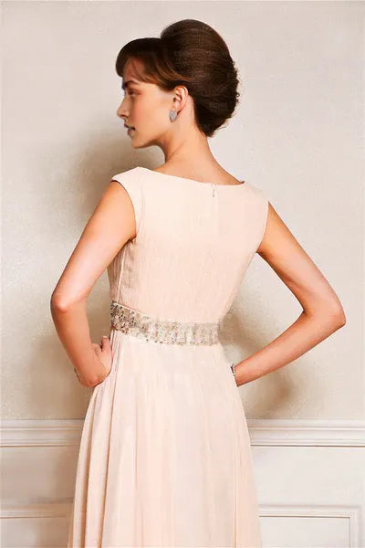 A-line short sleeves applique floor length mother's dress