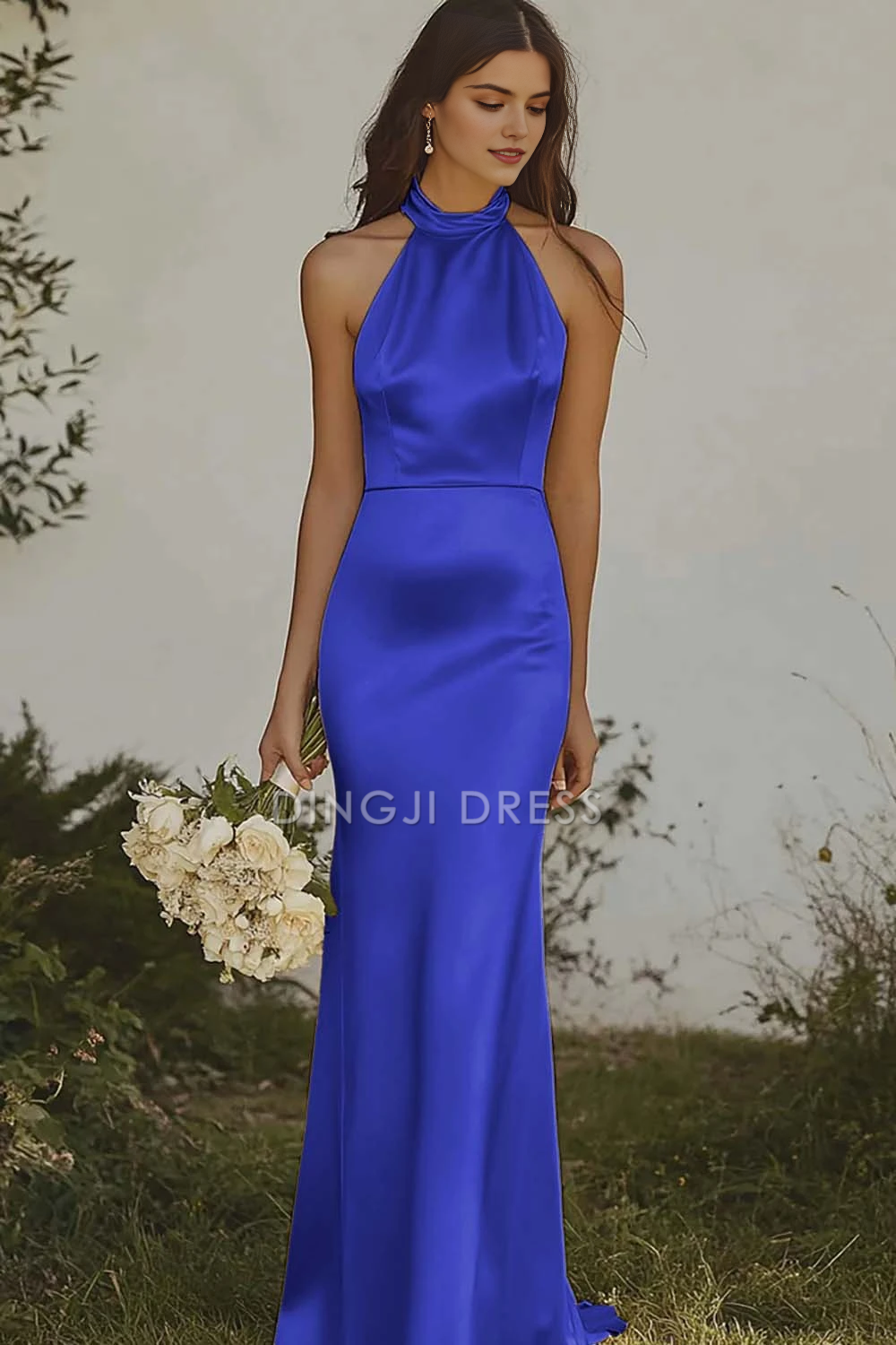 DingJiDress Hot Sale Prom Dress Mermaid Halter Sleeveless Backless Elegant Long Formal Dresses
