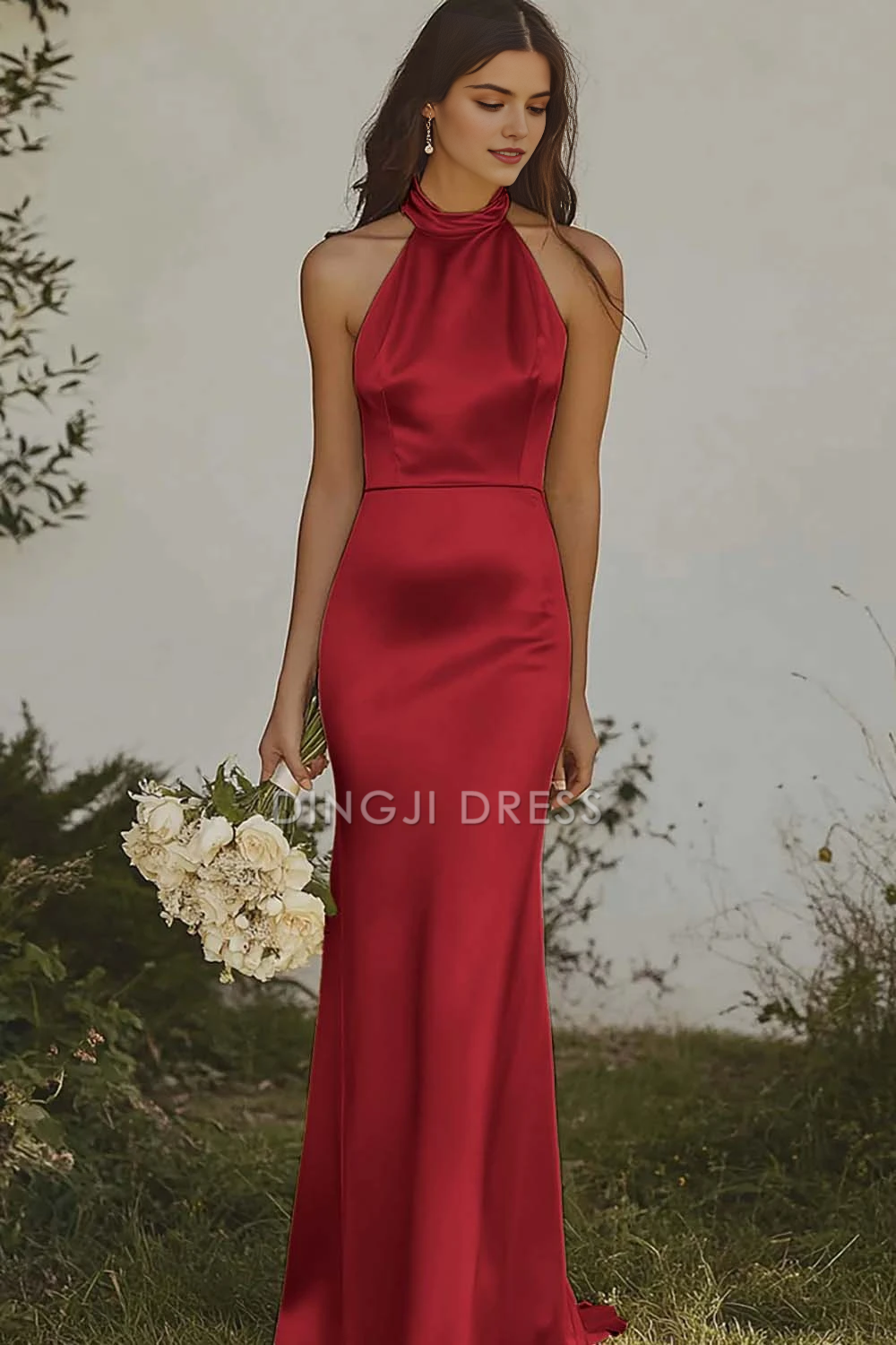 DingJiDress Hot Sale Prom Dress Mermaid Halter Sleeveless Backless Elegant Long Formal Dresses