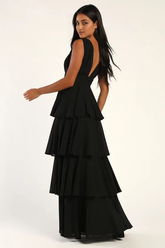 Amazing Evening Lavender Tiered Evening Dresses