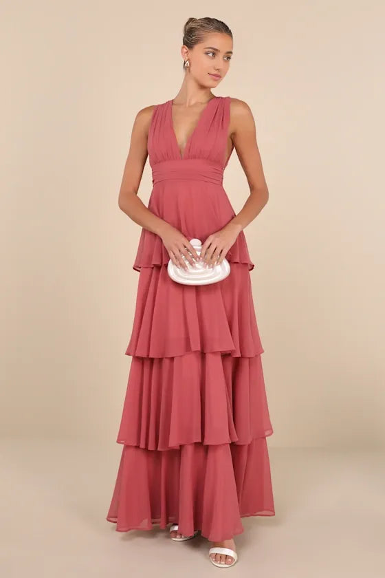 Amazing Evening Lavender Tiered Evening Dresses