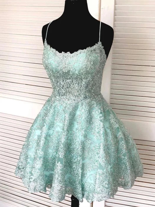 Backless Short Light Blue Lace Prom Dress Sky Blue Lace Formal Graduation Lace Homecoming Dresses