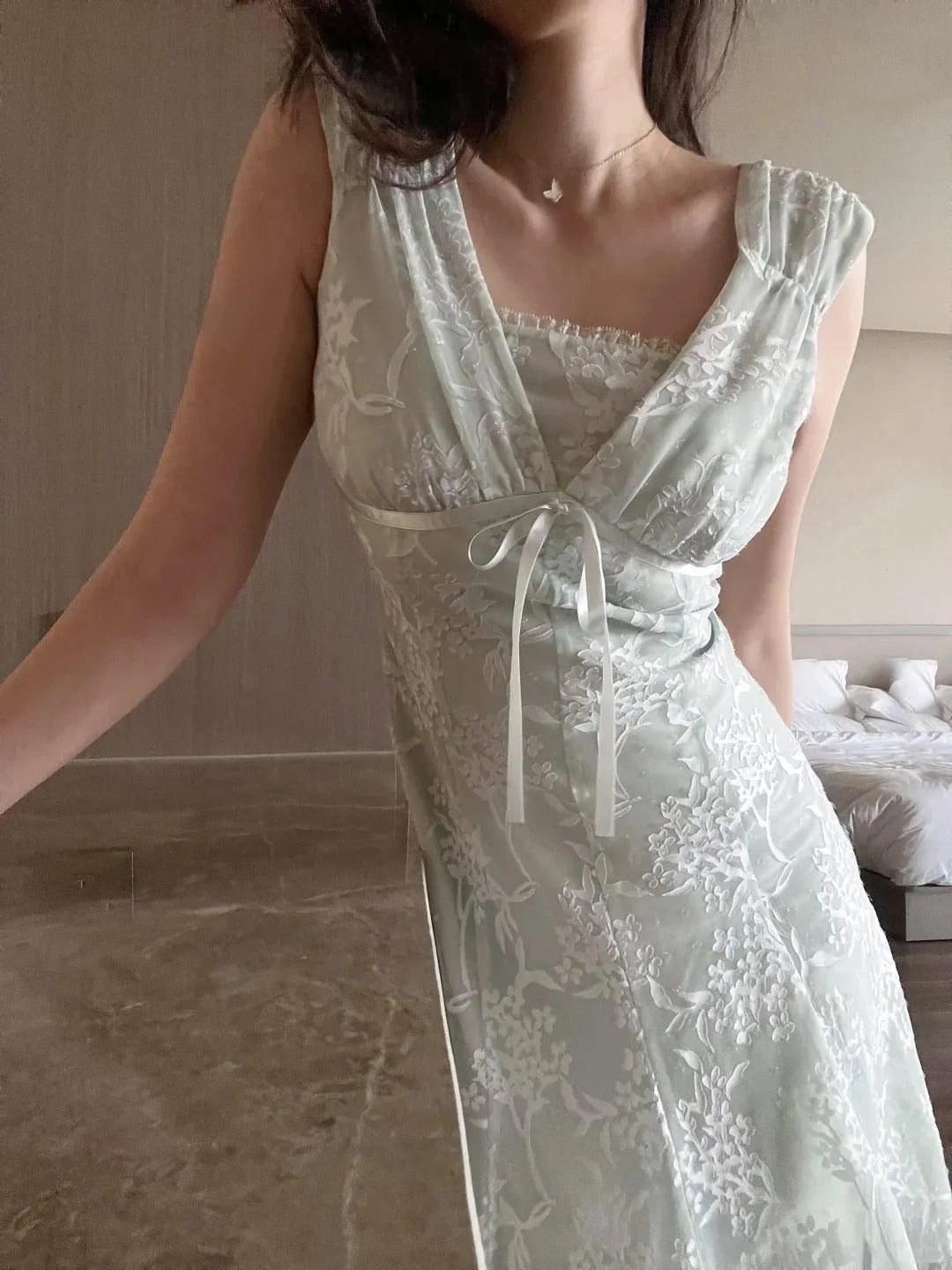 Beautiful Light Green Sleeveless Lace Elegant Birthday Party Homecoming Dress