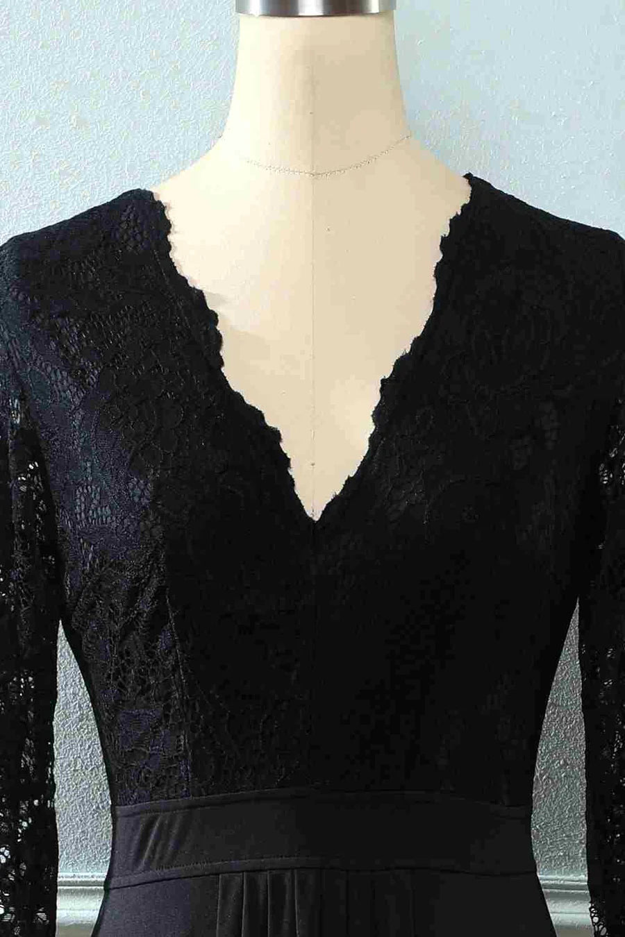 Black Lace Long Sleeve Mother of the Groom Dress