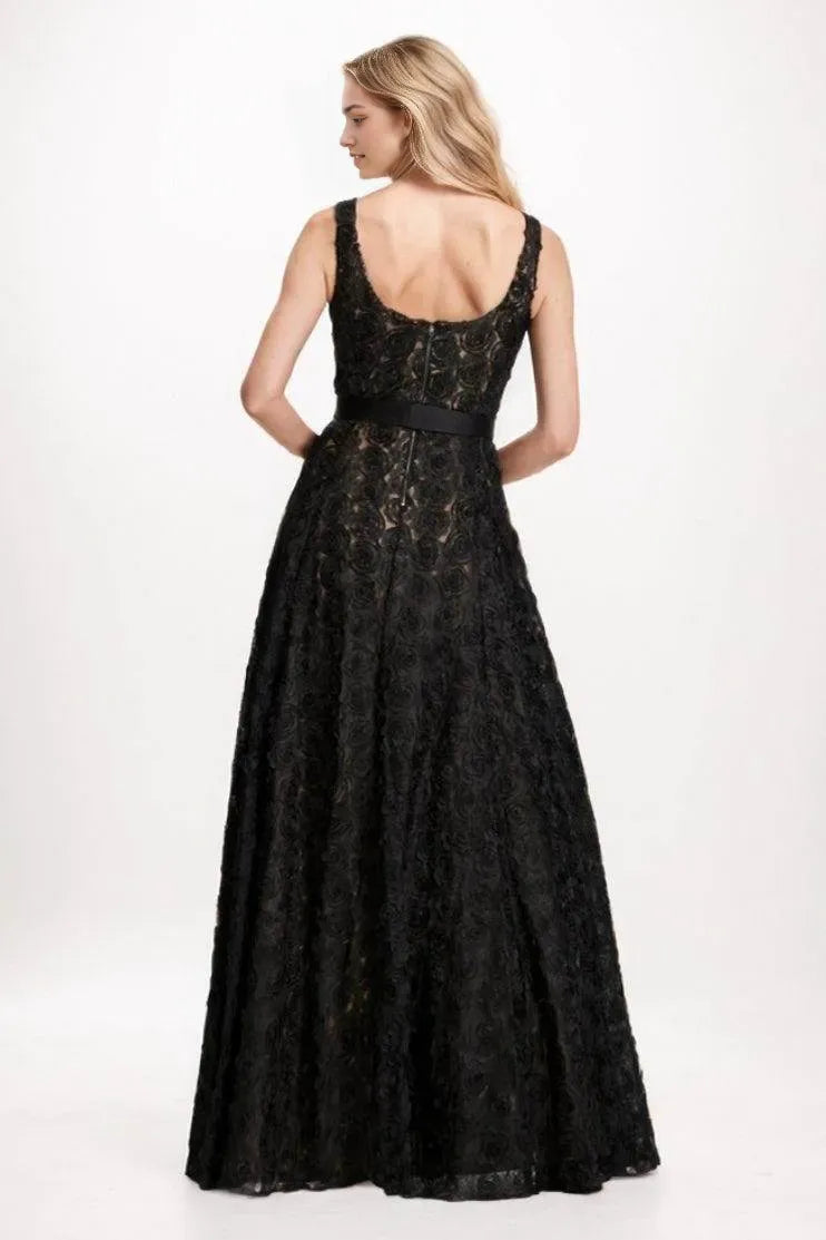 Black lace hollow out fashionable bridal gown for mothers