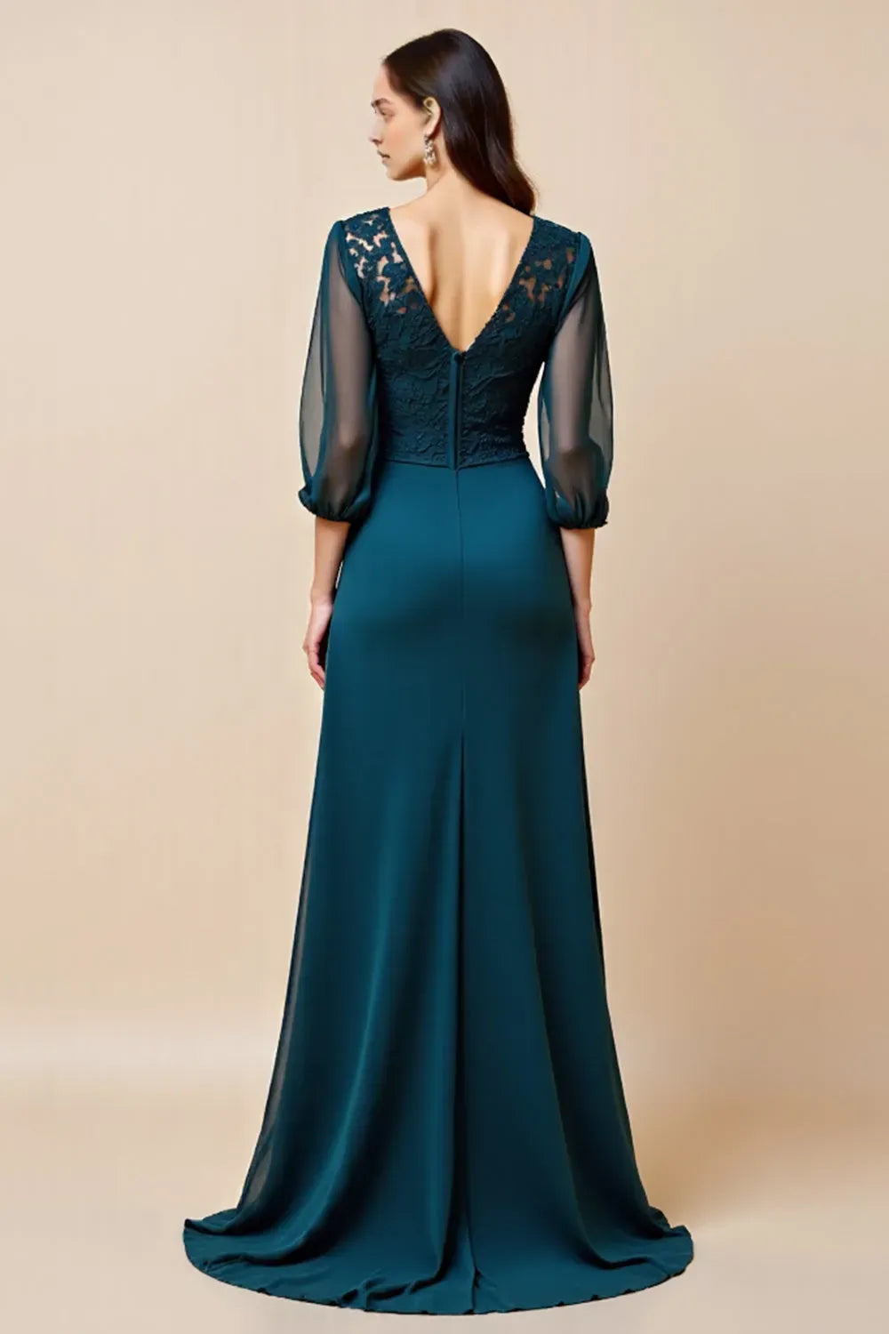 Blue A Line Long Mother Of The Bride Dress With Appliques