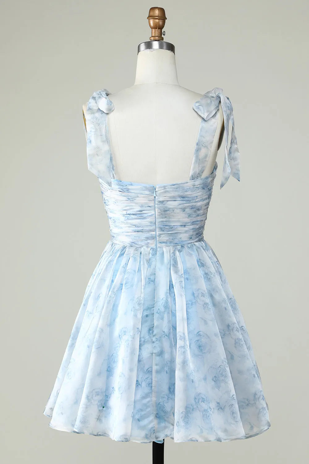 Blue A Line Spaghetti Straps Homecoming Dress