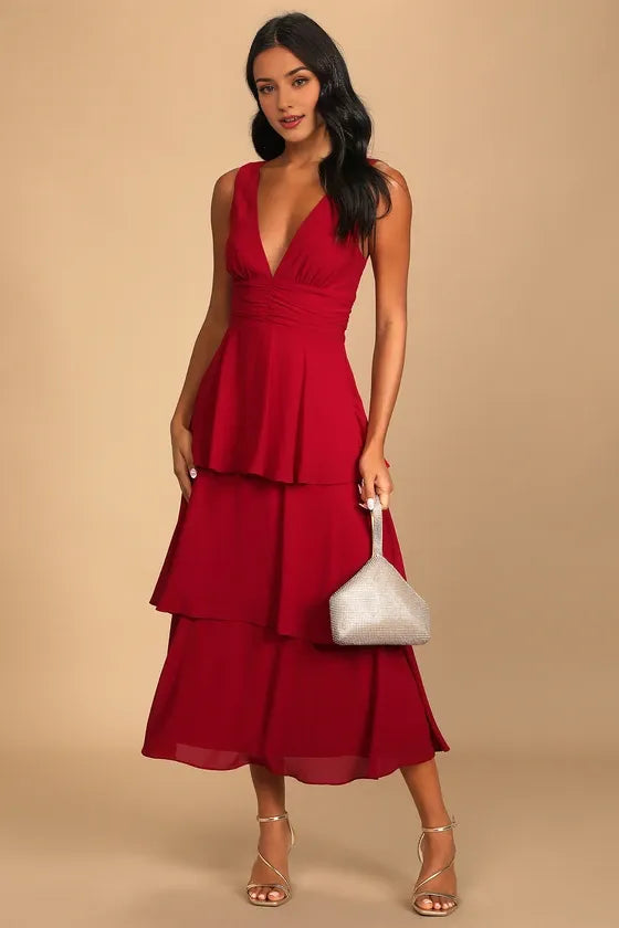 Celebration Time Lavender Sleeveless Tiered Evening Dresses ?