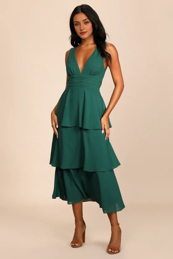 Celebration Time Lavender Sleeveless Tiered Evening Dresses ?