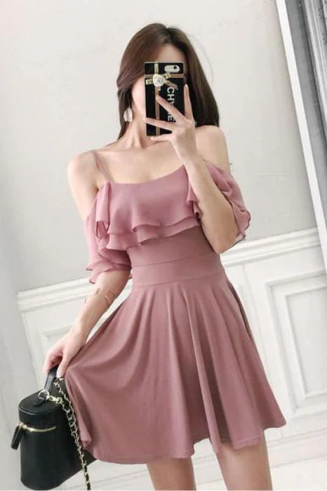 Charming Off the Shoulder Homecoming Cute Short Graduation Dress