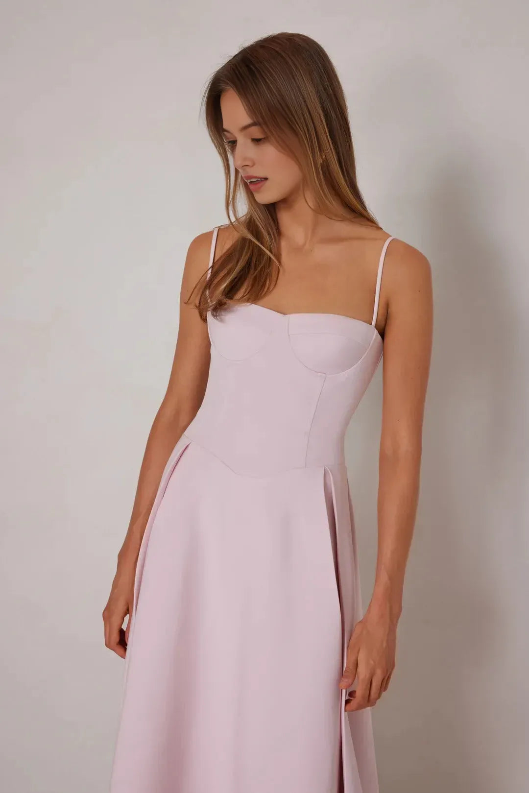 Chic A-Line Sweetheart Neck Spaghetti Strap Open Back Back Zip Midi Length Prom Dresses