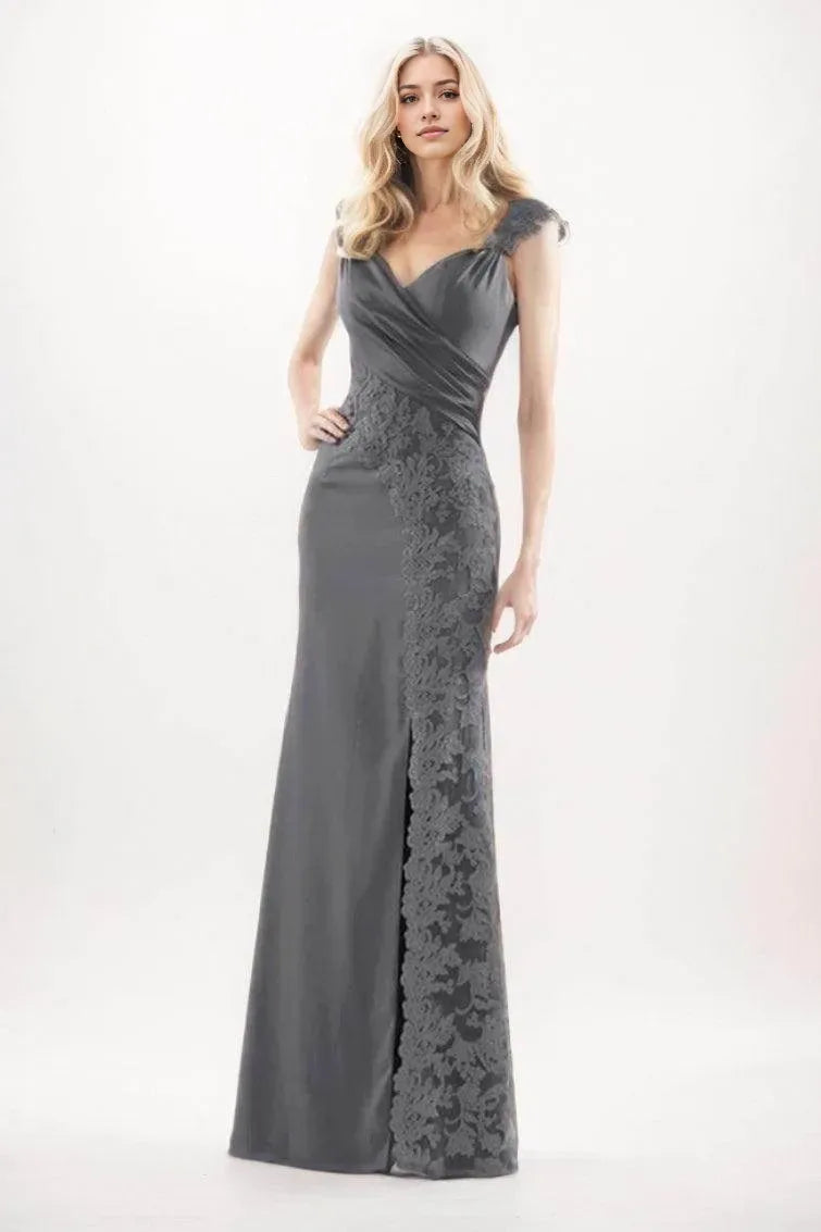 Column Maxi Chiffon Mother Of The Bride Dress