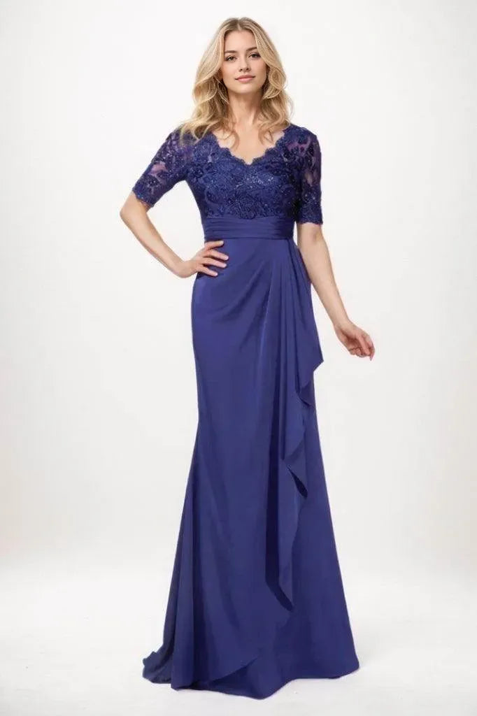 Column Maxi Chiffon Mother Of The Bride Dress